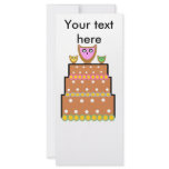 White polkadot owl cake rack card template