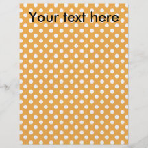 White polkadots on orange flyers