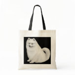 White Pomeranian Dog Tote Bag