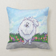White Pomeranian Gifts & Accessories Throw Pillow