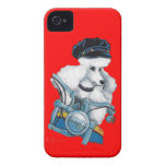 White Poodle Biker Chick Case-Mate iPhone 4 Cases