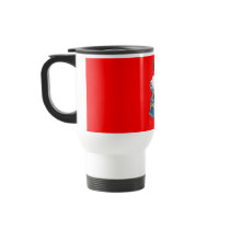 White Poodle Biker Chick in Color Coffee Mugs