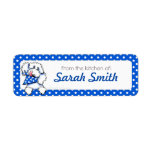 White Poodle Blue Dots Jar Canning Kitchen Labels labels