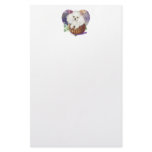 White Poodle in Basket Stationery