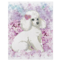 White Poodle in the Lilacs Art and Gifts flyers