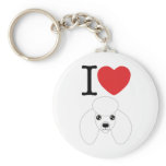 White Poodle Keychain
