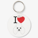 White Poodle Keychain