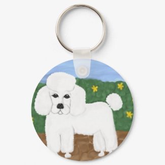 White Poodle keychain