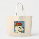 White Poodle King in Crown Canvas Bags