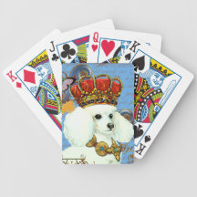 White Poodle King Painting Dress up Deck Of Cards