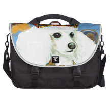 White Poodle King Painting Dress up Laptop Computer Bag