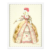 White Poodle Marie Antoinette French Fashion Invite