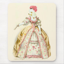 White Poodle Marie Antoinette French Fashion Mouse Pad