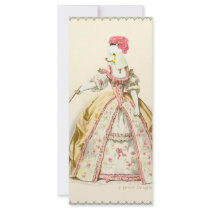 White Poodle Marie Antoinette French Fashion rack cards