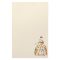 White Poodle Marie Antoinette French Fashion Customized Stationery