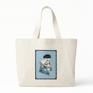 White Poodle on a Harley Motorcycle Bag bag