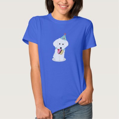 White Poodle Party Dog T Shirt
