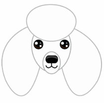 White Poodle Photo Sculpture Keychain photo sculptures by JustDogs White Poodle Photo Sculpture Keychain photo sculptures