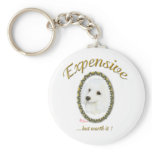 White Poodle Portrait Expensive but Worth It! keychains