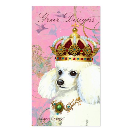 White Poodle Princess Business Card (front side)
