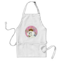 White Poodle Princess n Hummingbird Apron