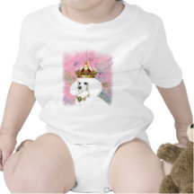White Poodle Princess n Hummingbird Tshirt