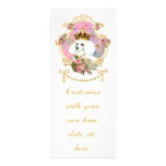 White Poodle Princess n Pink Roses Custom Announcement