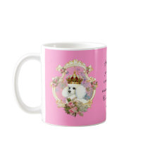 White Poodle Princess n Pink Roses mugs by greerdesign White Poodle Princess n Pink Roses mugs