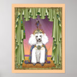 White Poodle Princess Oriental Poster Print