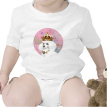 White Poodle Princess with Hummingbirds Tees