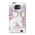 White Poodle Puppy in Lilacs Portrait Samsung Galaxy S Covers