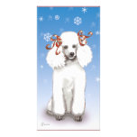 White Poodle Snowflakes Christmas Cards Invitation Photo Cards