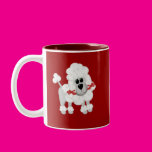White Poodle With Red Mug