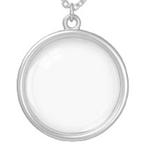 White pool ball silver necklace