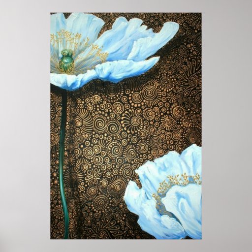 White Poppies Floral Art Print