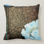White Poppies Floral Style Cushion Throw Pillows