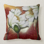 White Poppies Pillow pillows