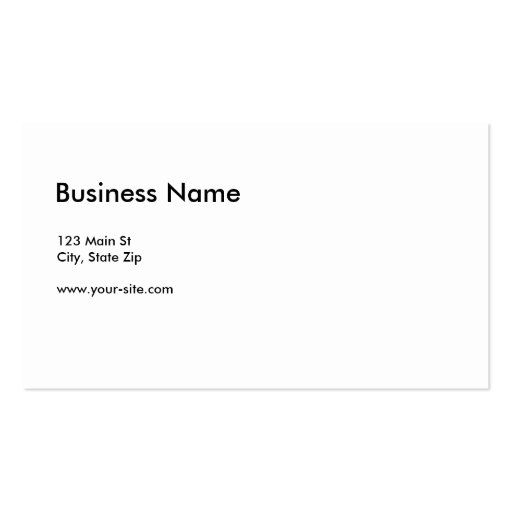 White Professional Elegant Modern Plain Simple Business Card Template (back side)