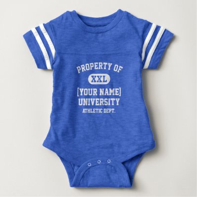 White Property of [Your Name] University Funny Infant Bodysuit