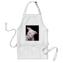 White Puppy Dog Love, Sealed with Lipstick Kisses aprons