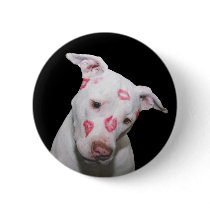 White Puppy Dog Love, Sealed with Lipstick Kisses Pin