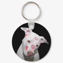 White Puppy Dog Love, Sealed with Lipstick Kisses keychains by KahunaLuna White Puppy Dog Love, Sealed with Lipstick Kisses keychains