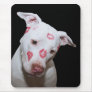 White Puppy Dog Love, Sealed with Lipstick Kisses Mouse Mat