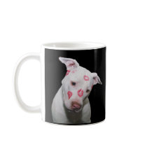 White Puppy Dog Love, Sealed with Lipstick Kisses Coffee Mugs