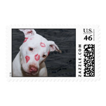 White Puppy Dog Love, Sealed with Lipstick Kisses postage