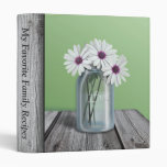 White & Purple Daisy Mason Jar Rustic Green Binder