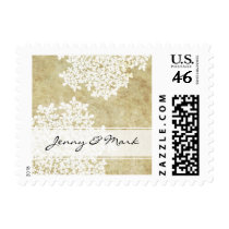 White Queen Ann's Lace Vintage Wedding Postage