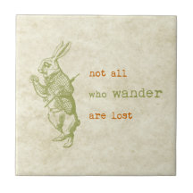 White Rabbit, Alice in Wonderland Ceramic Tile