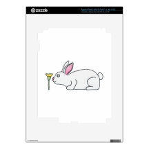 White Rabbit and Flower. iPad 3 Decal