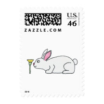 White Rabbit and Flower. Postage